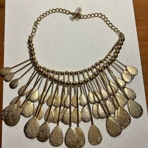 Aldo statement gold fan necklace